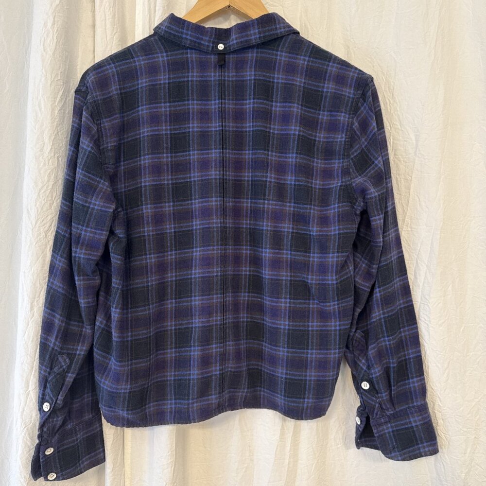 rag & bone Navy and Black Plaid Long-Sleeve Button Shirt with Subtle Purple - Picture 5 of 7